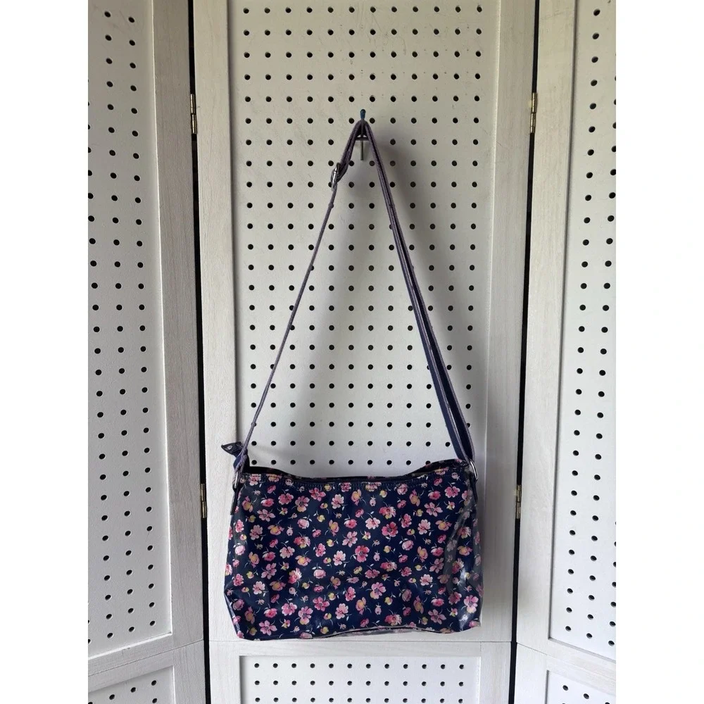 Cath Kidston Bag Purse Oilcloth Shoulder Crossbody Blue Pink‎ Floral